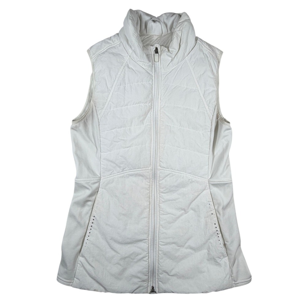 Lululemon Down For It All Vest White Size 6 Quilted Running Puffer LW4BT7S